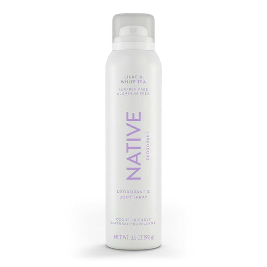 Native Aluminum-Free Deodorant & Body Spray - Lilac & White Tea, Unisex, 3.5 oz