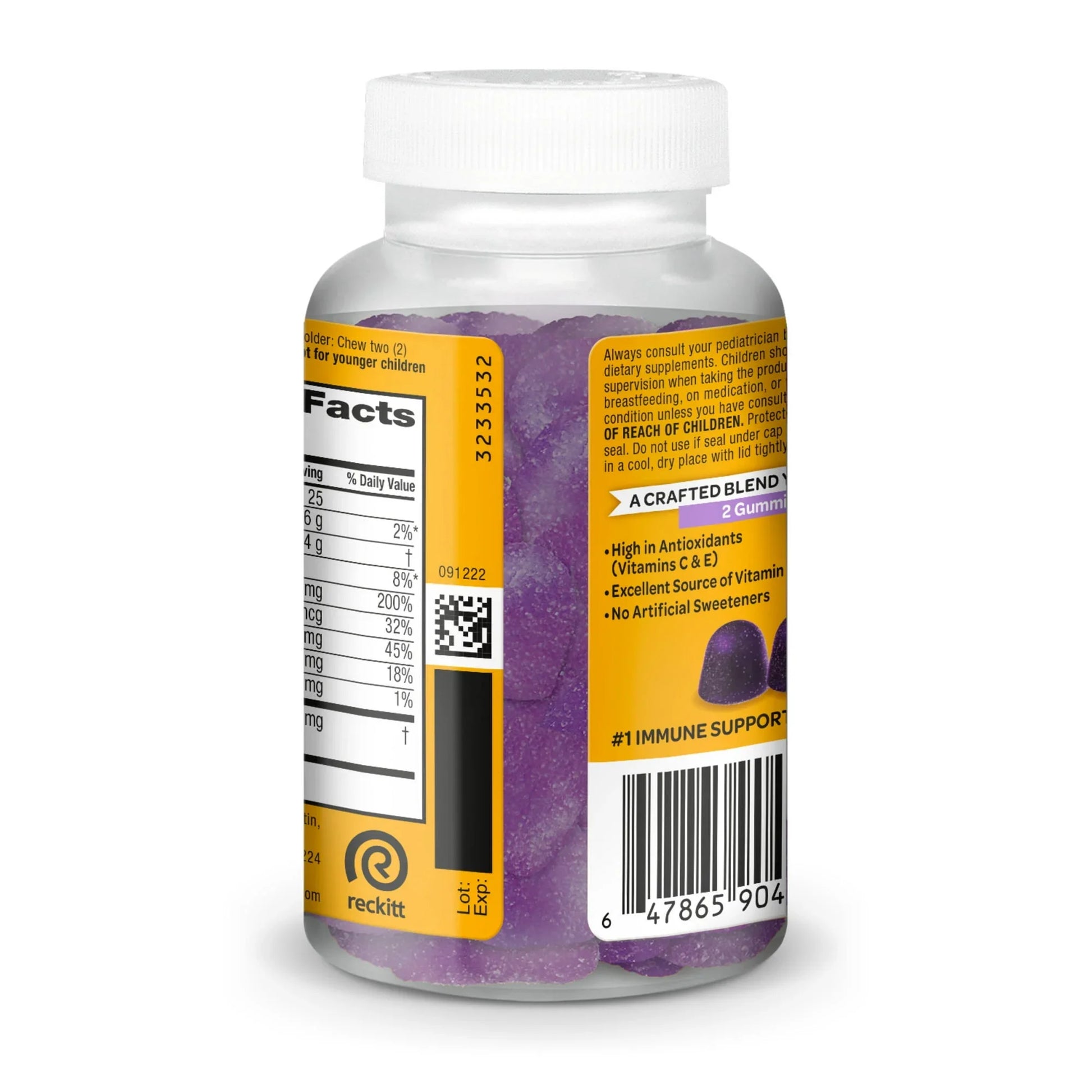 Airborne Immune Support Gummies with Vitamin C & Zinc, Elderberry, 50 Ct - Exotic Pro