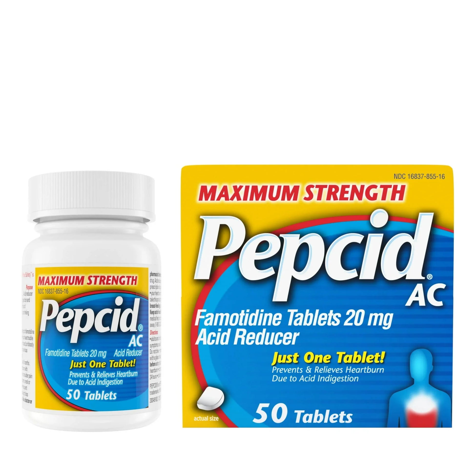 Pepcid AC Maximum Strength Heartburn Relief, Famotidine 20mg, 50 Ct - Exotic Pro