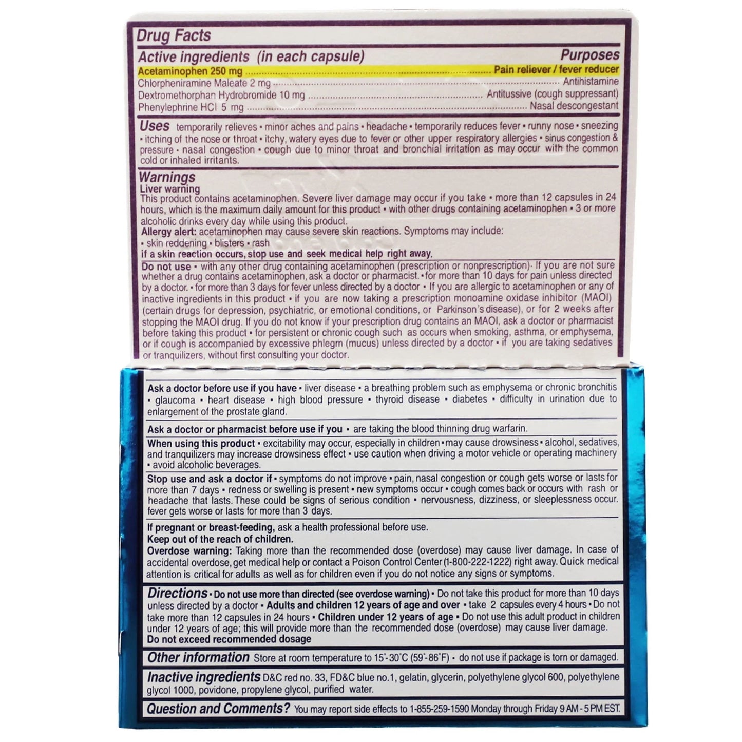 XL-3 Xtra Cold & Cough Capsules, Multi-Symptom Relief, 12 Ct - Exotic Pro