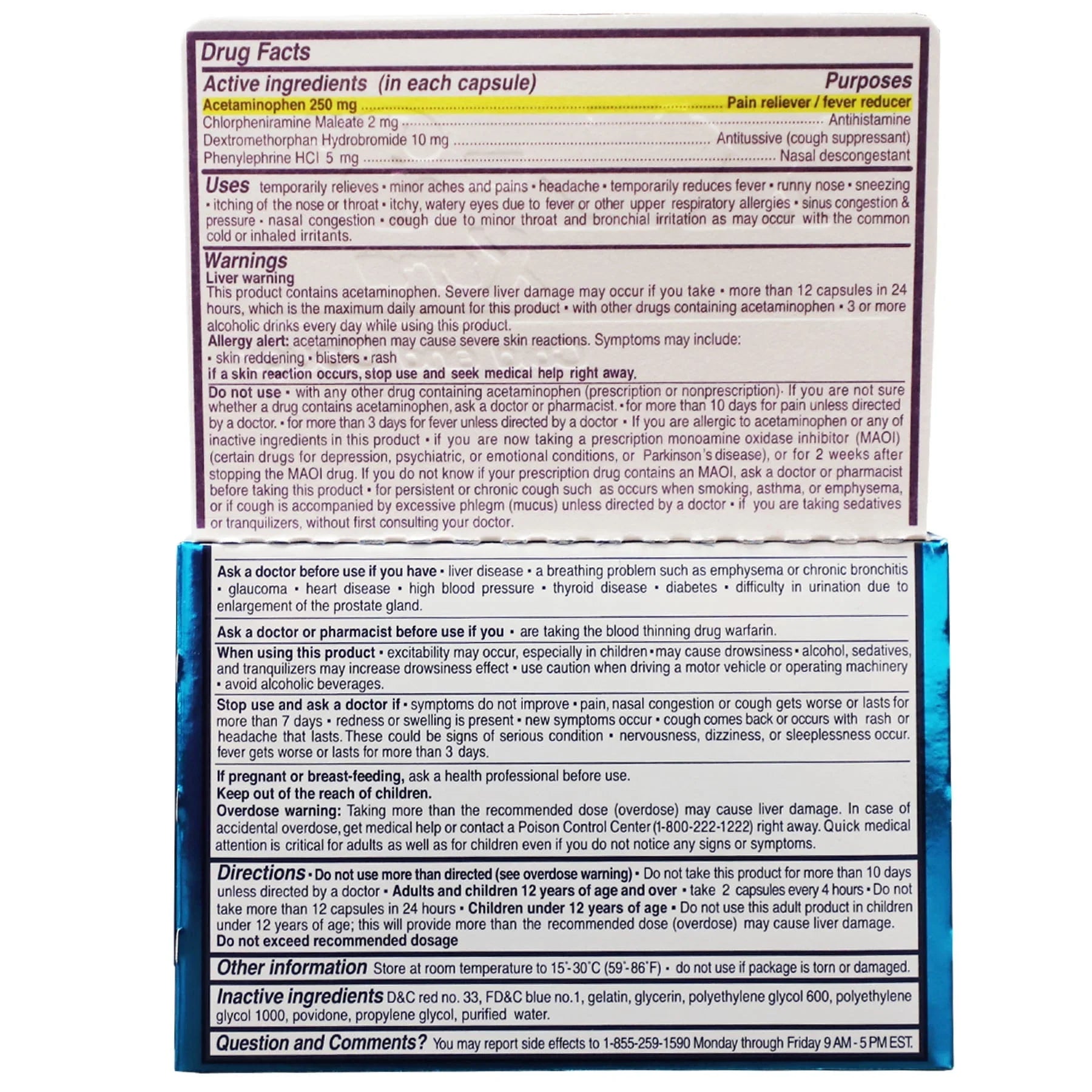 XL-3 Xtra Cold & Cough Capsules, Multi-Symptom Relief, 12 Ct - Exotic Pro