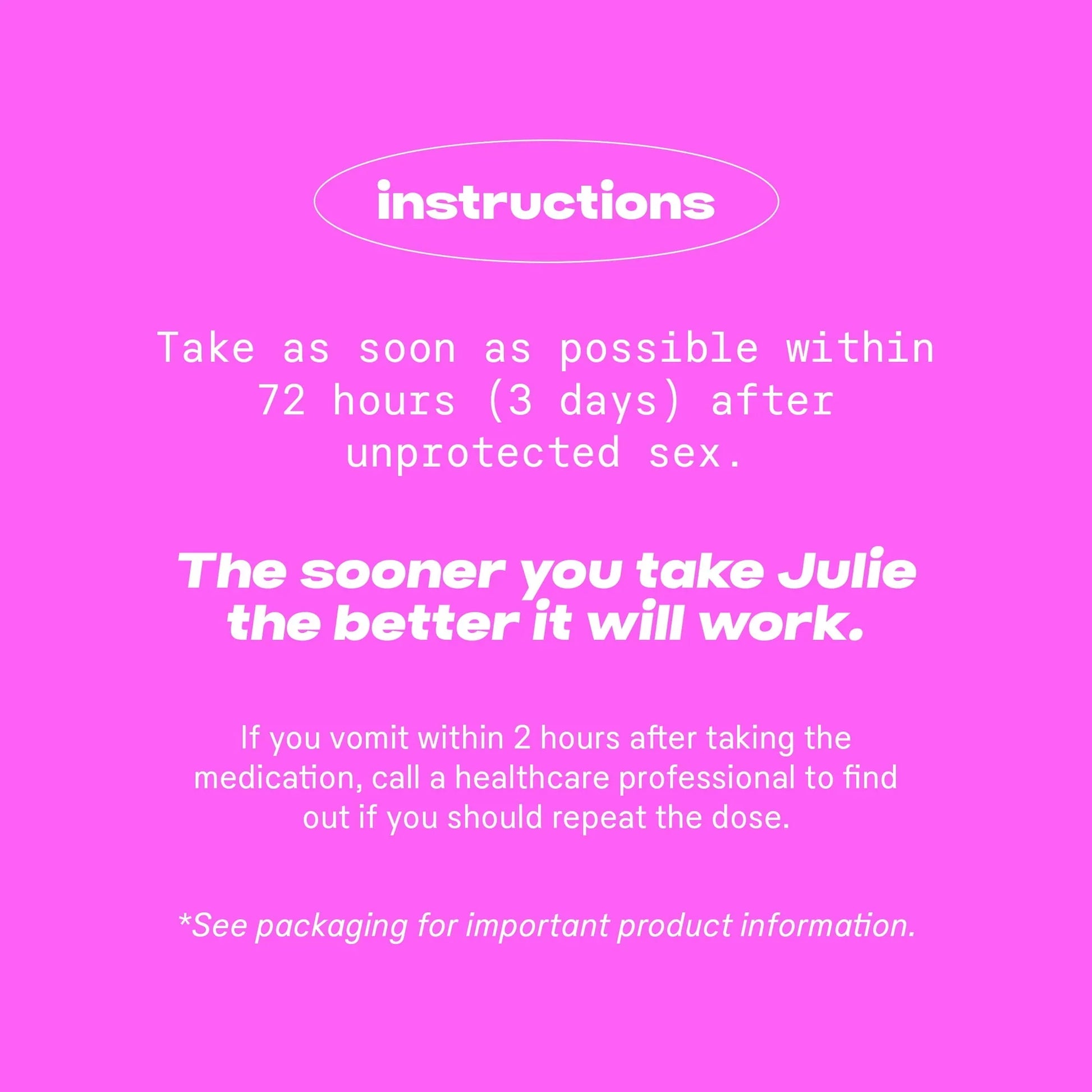 Julie Emergency Contraceptive Pill with Levonorgestrel 1.5mg, 1 Ct - Exotic Pro