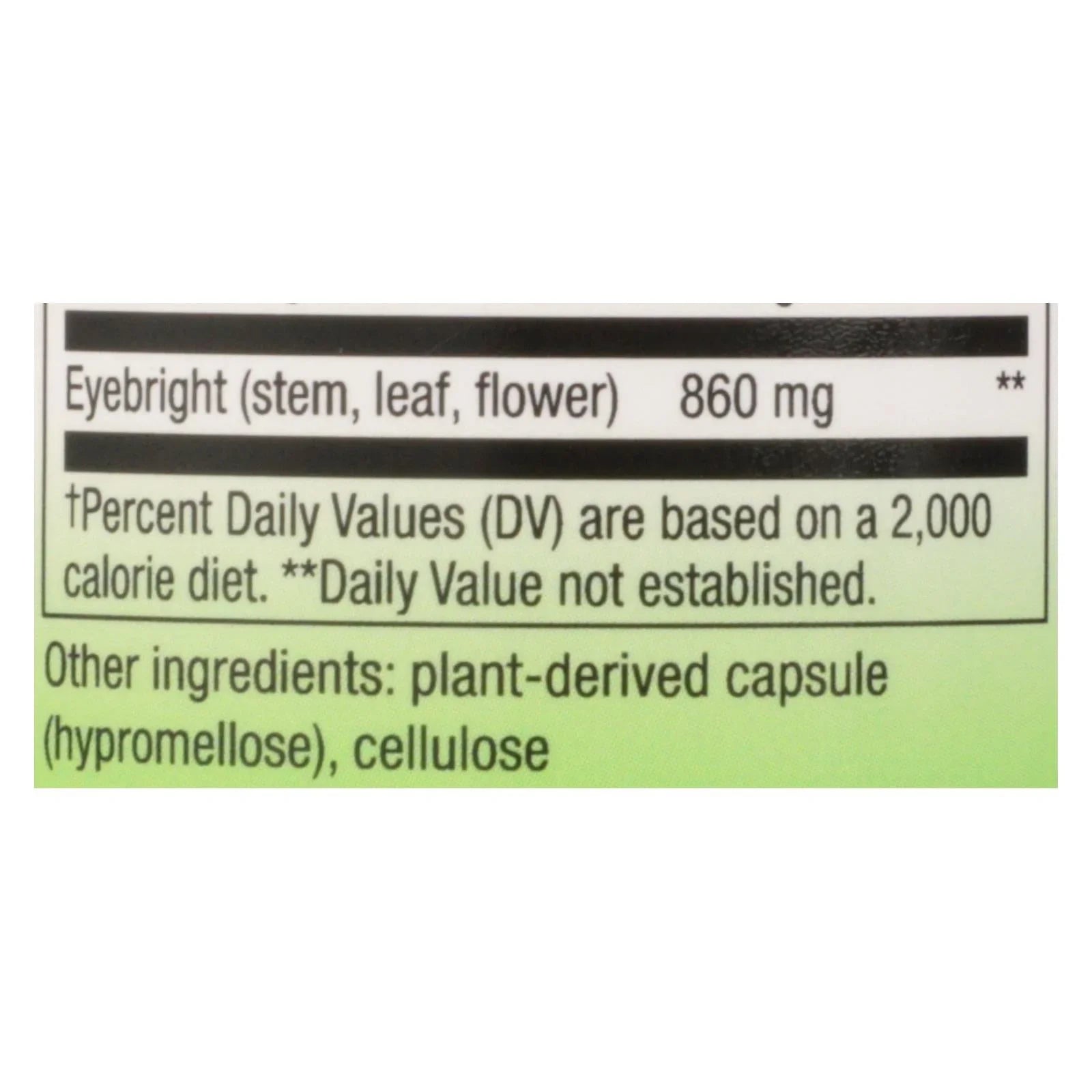 Nature’s Way Eyebright Herb 860 mg 100 Ct | Vegan Capsules for Eye Health Support - Exotic Pro