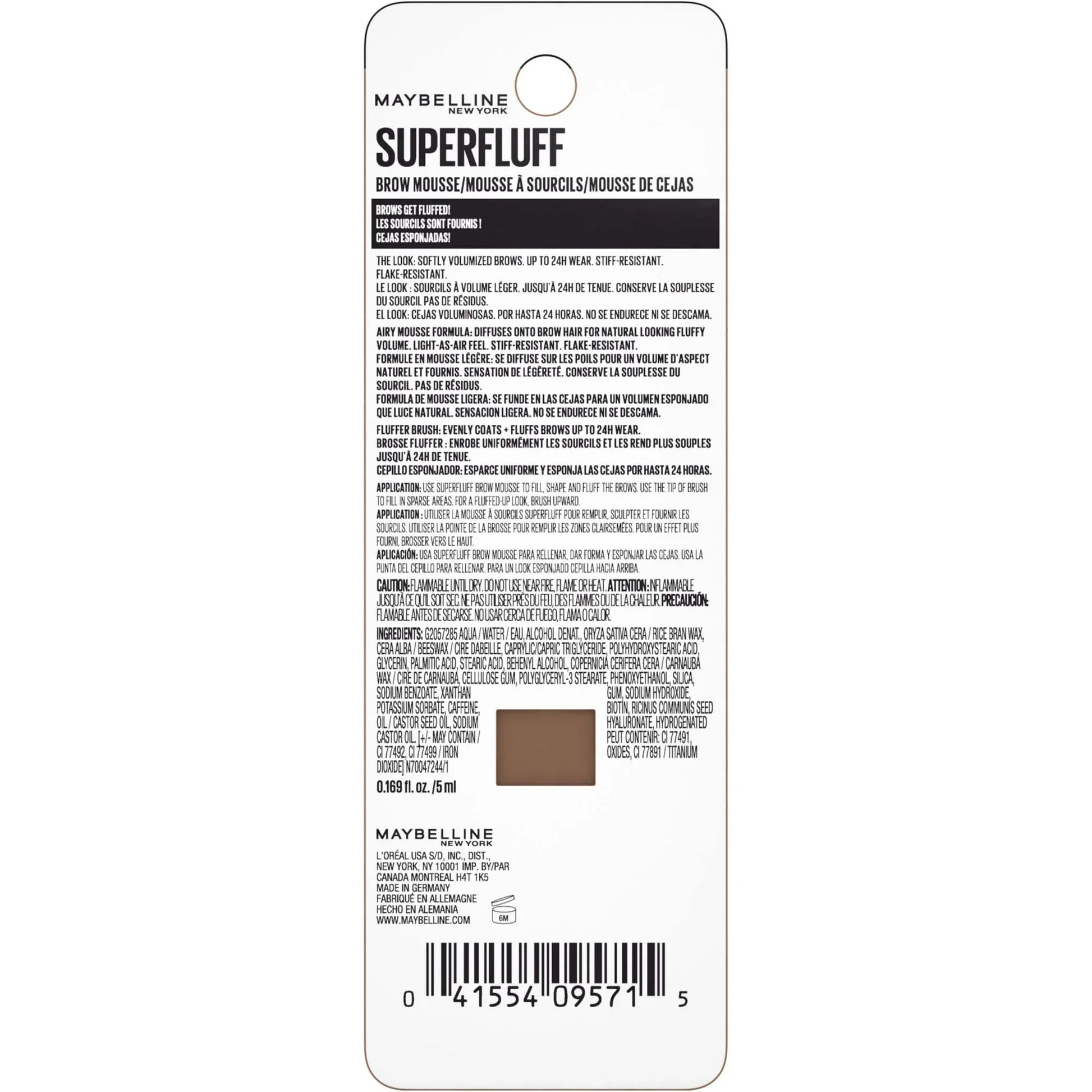 Maybelline Superfluff Volumizing Brow Gel Mousse - Medium Brown 0.17 fl oz - Exotic Pro