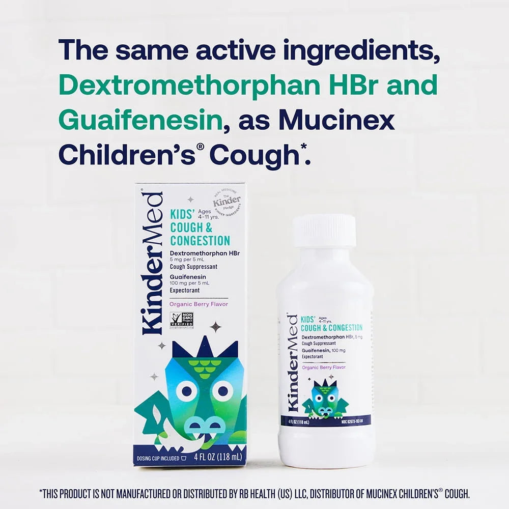Kinderfarms KinderMed Kids' Cough & Congestion – Organic Berry Flavor, 4oz - Exotic Pro
