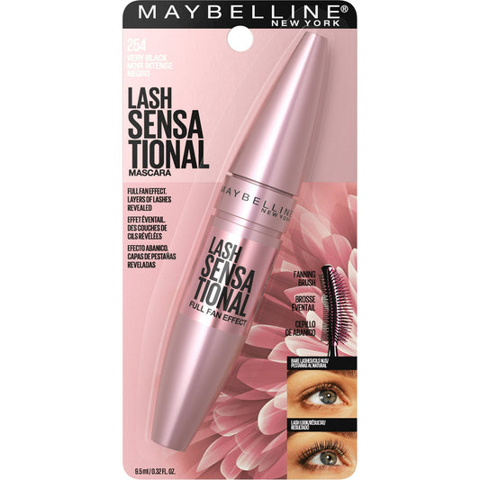 Maybelline Lash Sensational Mascara Very Black254 | Washable Full Fan Effect