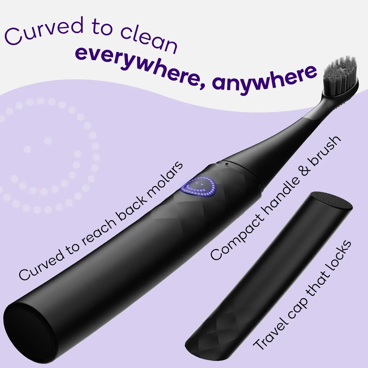 BURST Curve Sonic Rechargeable Electric Toothbrush with Timer – Black - Exotic Pro