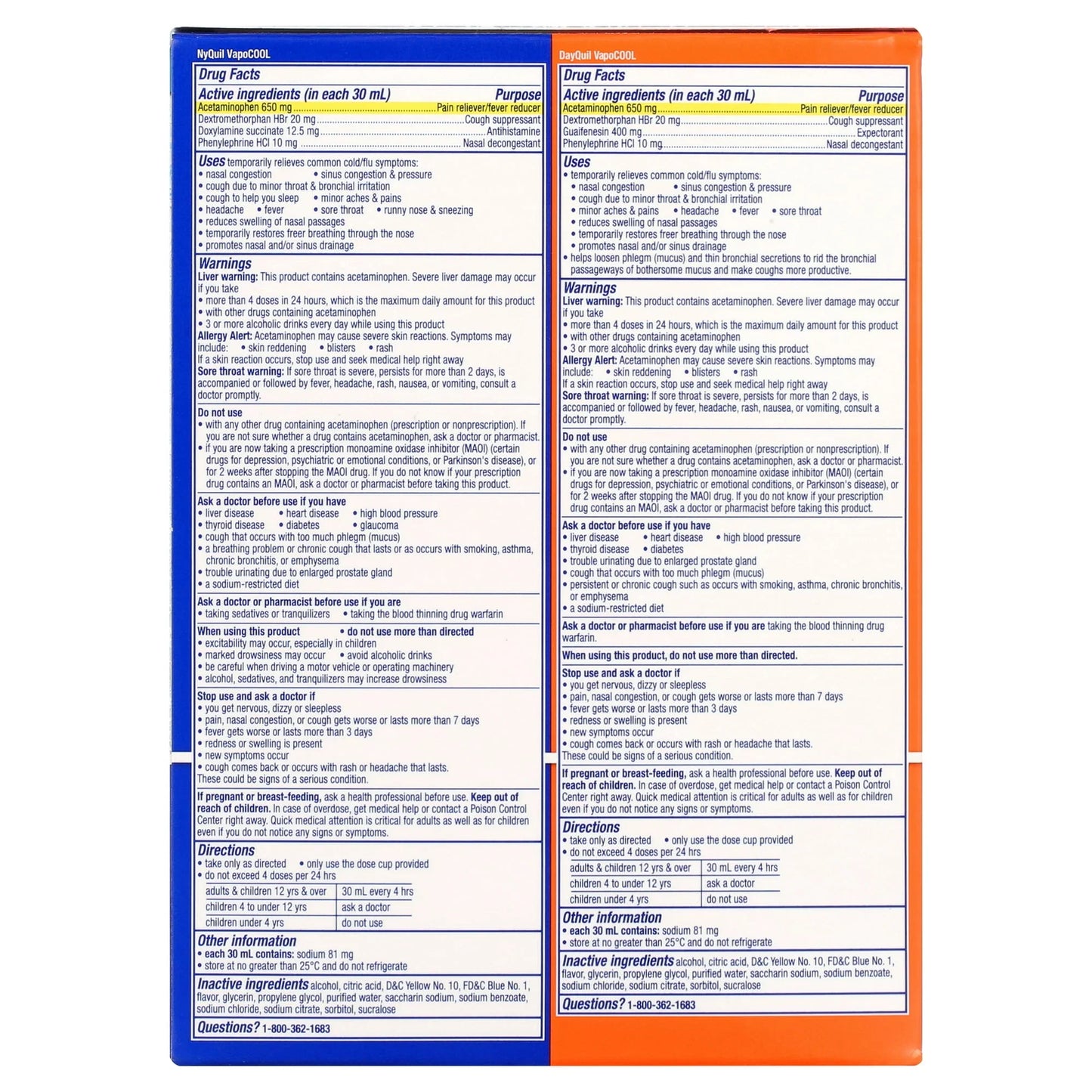 Vicks DayQuil & NyQuil Severe Cold & Flu VapoCool Liquid, 2x12 fl oz - Exotic Pro