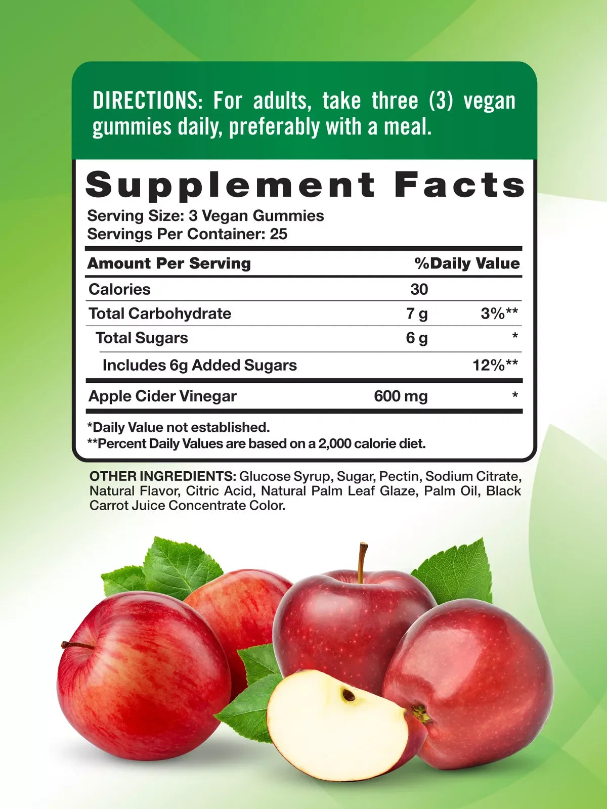 Apple Cider Vinegar Gummies | 600 mg | 75 Gummies | Apple Flavor | Vegan, Non-GMO, Gluten Free | by Nature's Truth - Exotic Pro