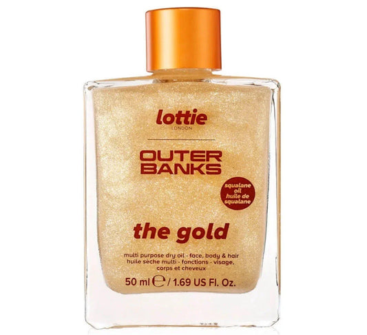 Lottie London x Outer Banks Gold Body Dry Oil, 1.69 fl oz – Illuminating - Exotic Pro