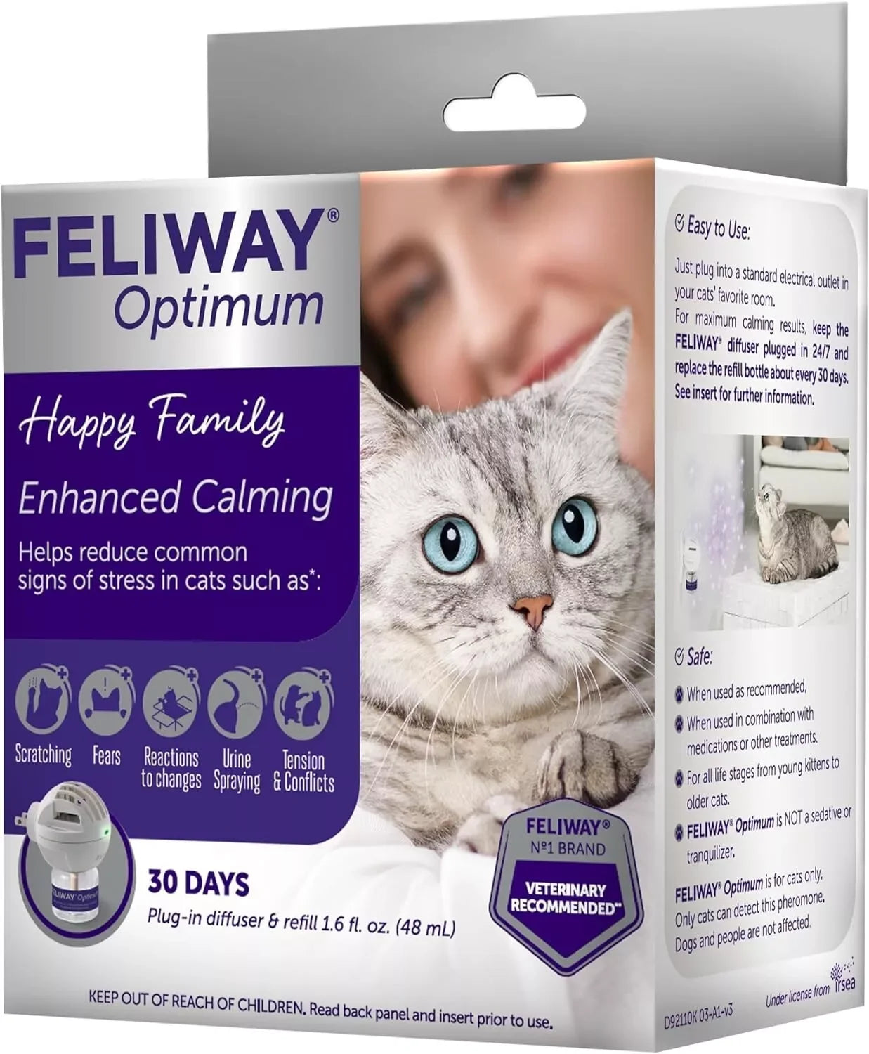FELIWAY Optimum Plug-In Diffuser & Refill, Advanced Calming Solution, 1.6 oz - Exotic Pro