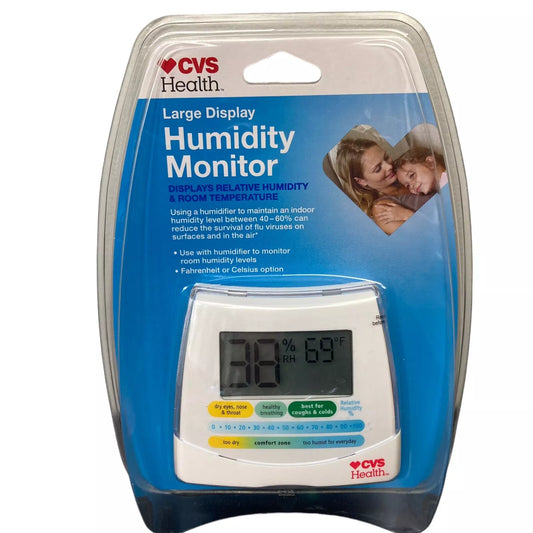 CVS Health Large Display Humidity Monitor Displays Humidity & Room Temperature