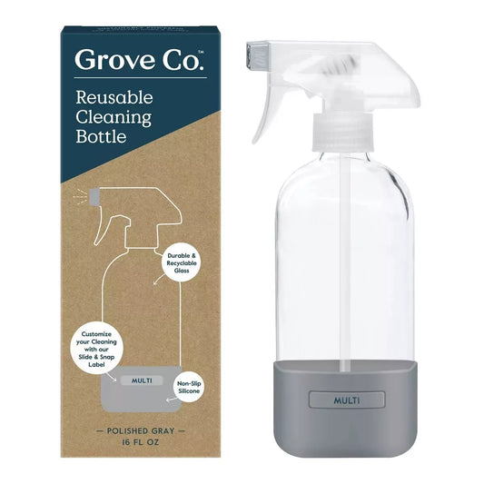 Grove Co. Reusable Cleaning Glass Spray Bottle, 16 fl oz - Polished Gray