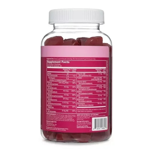 VITAL PROTEINS Women's Raspberry Multi-Vitamin Gummies-Metabolism/Energy - 90 Ct - Exotic Pro