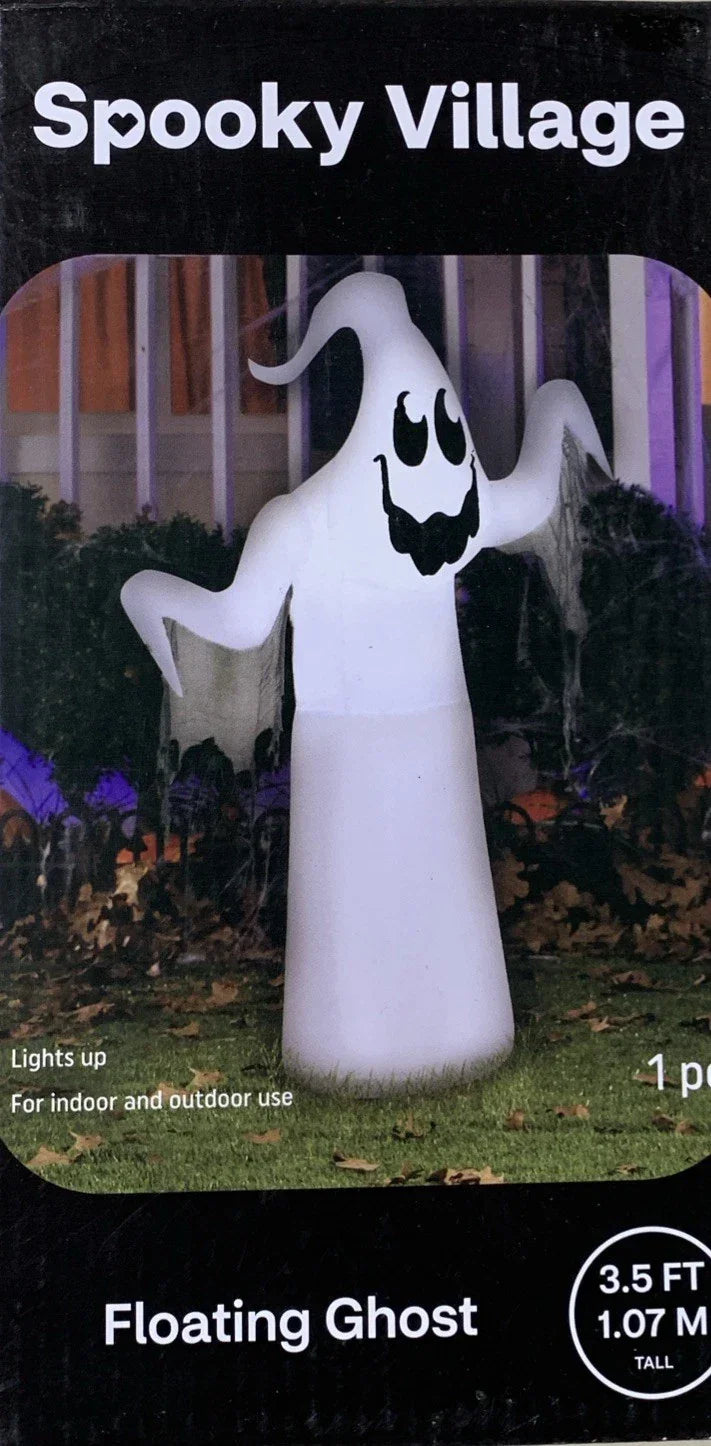 Floating Ghost Halloween Inflatable, 3.5 FT – Lighted Outdoor Decor - Exotic Pro