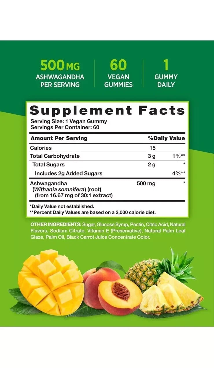 Ashwagandha Gummies | Vegan, Non-GMO, & Gluten Free | 60 Tropical Flavor Gummies | by Natures Truth (4.5) 4.5 stars out of 90 reviews - Exotic Pro