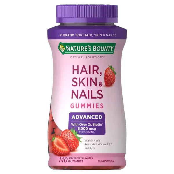 "Nature's Bounty Optimal Solutions Advanced, Skin and Nails Vitamins With Biotin," 140 Gummies - Exotic Pro
