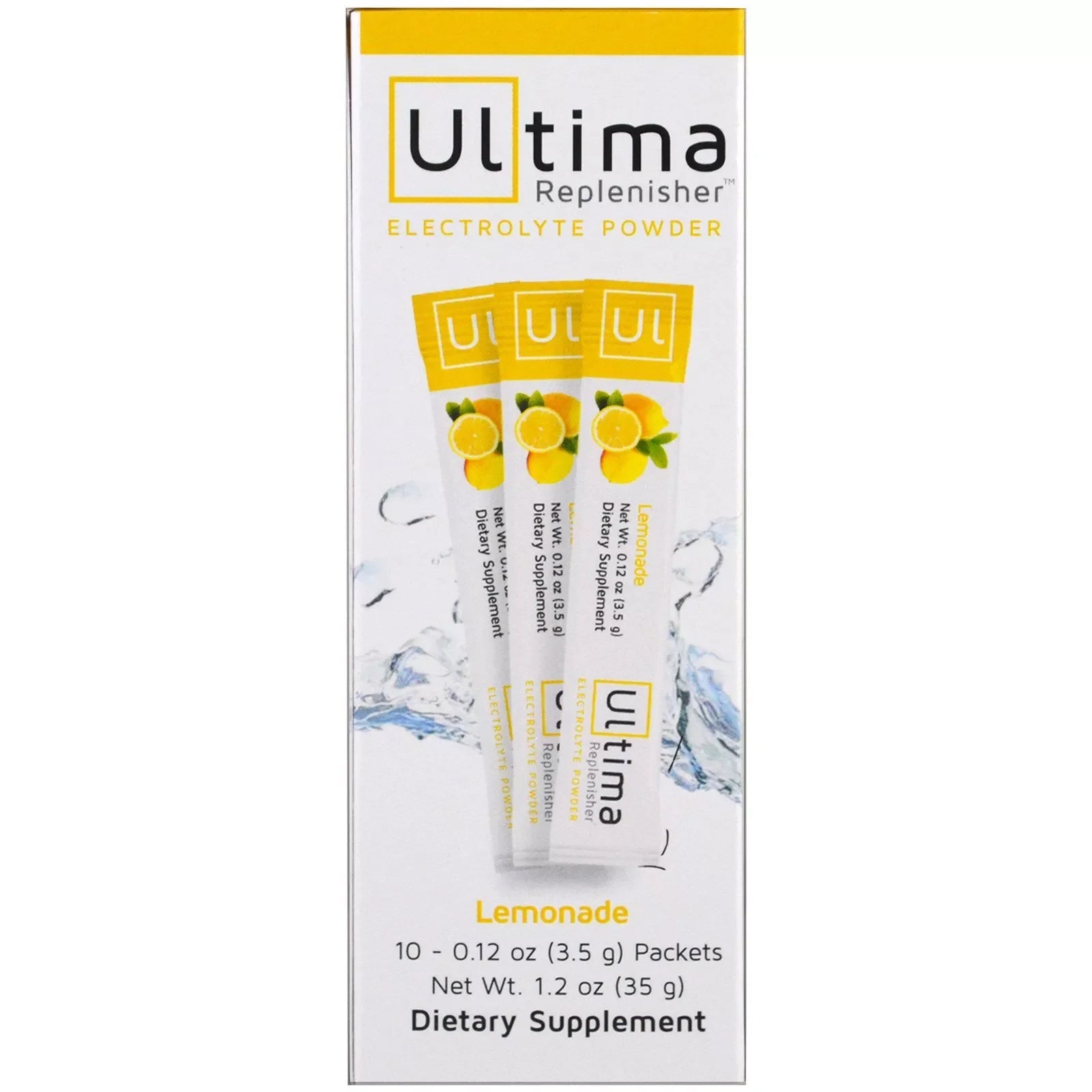 Ultima Replenisher, Electrolyte Powder, Lemonade, 10 Packets, 0.12 oz (3.5 g) - Exotic Pro