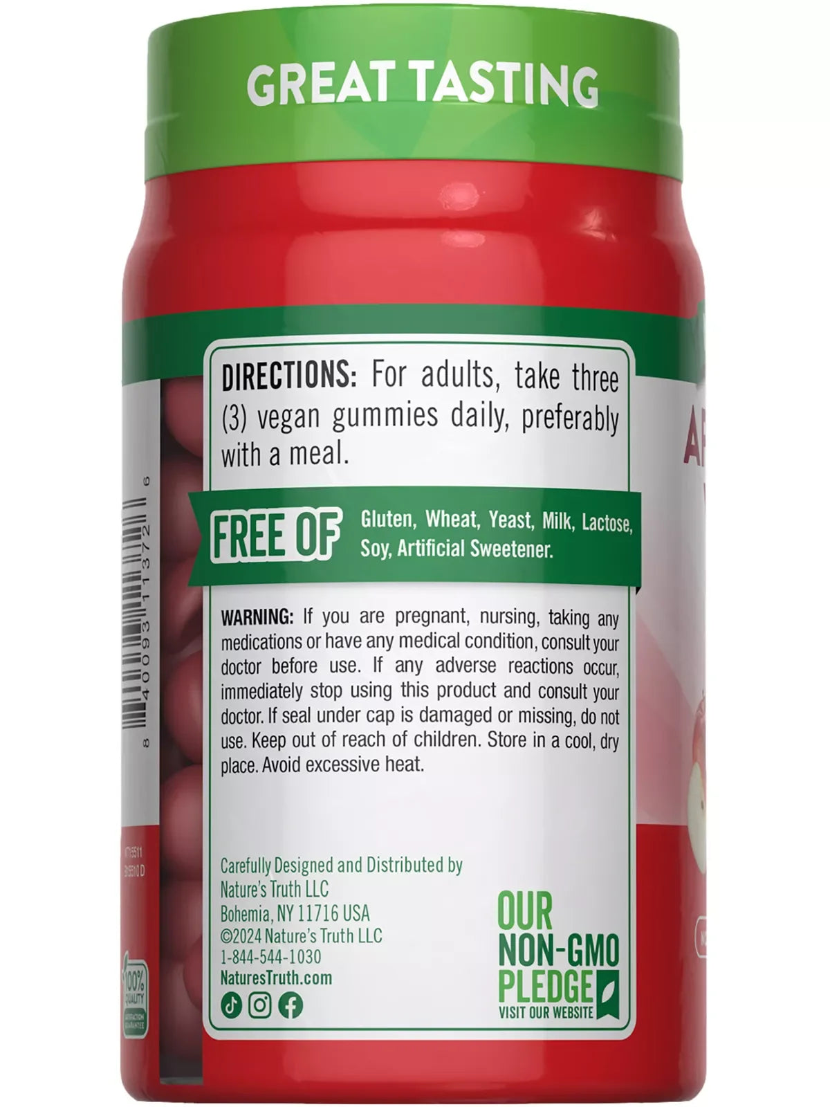 Apple Cider Vinegar Gummies | 600 mg | 75 Gummies | Apple Flavor | Vegan, Non-GMO, Gluten Free | by Nature's Truth - Exotic Pro