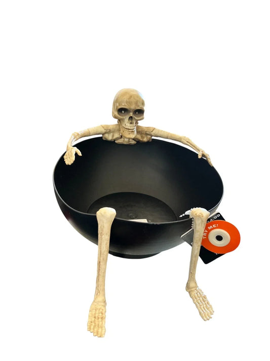 Spooky Village Animated Skeleton Candy Bowl – Halloween Motion-Activated - Exotic Pro