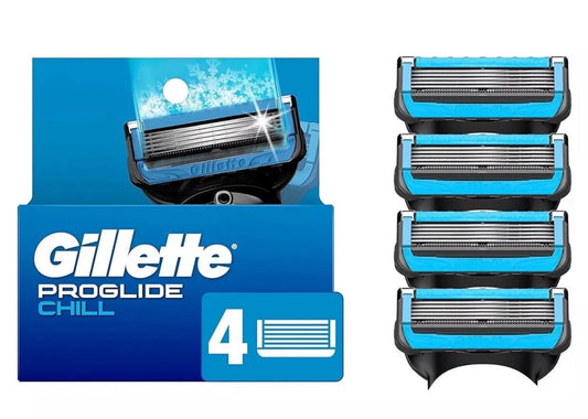 Gillette ProGlide Chill Razor Refills for Men - 4 Blade Refills