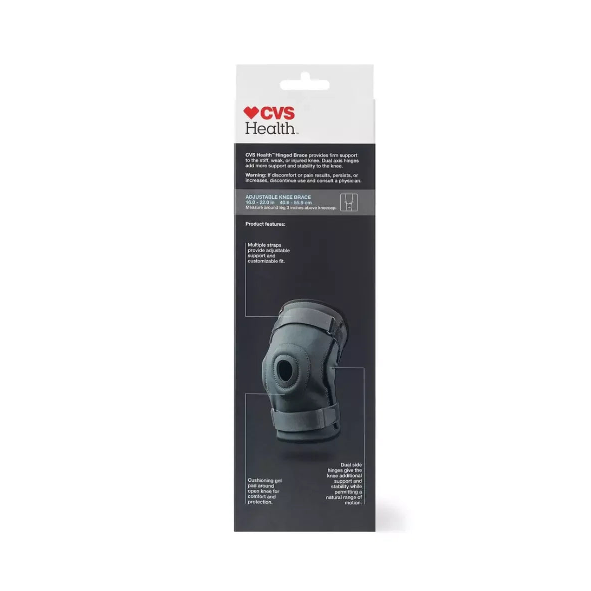 CVS Health Hinged Knee Brace - Firm Support, One Size - Exotic Pro