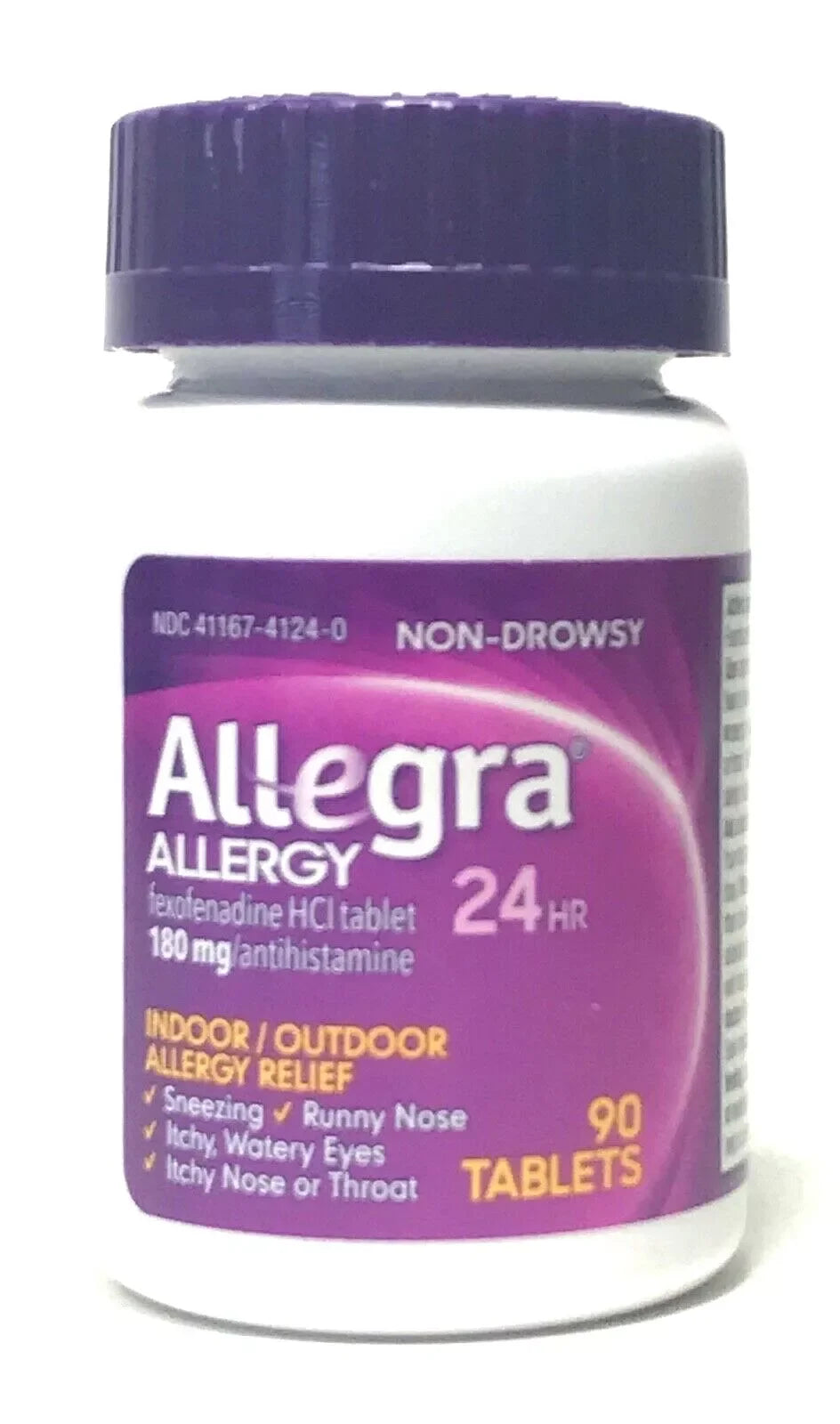 Allegra 24 Hour 90 Tablets 180mg Antihistamine Non Drowsy Sneezing Itchy - Exotic Pro