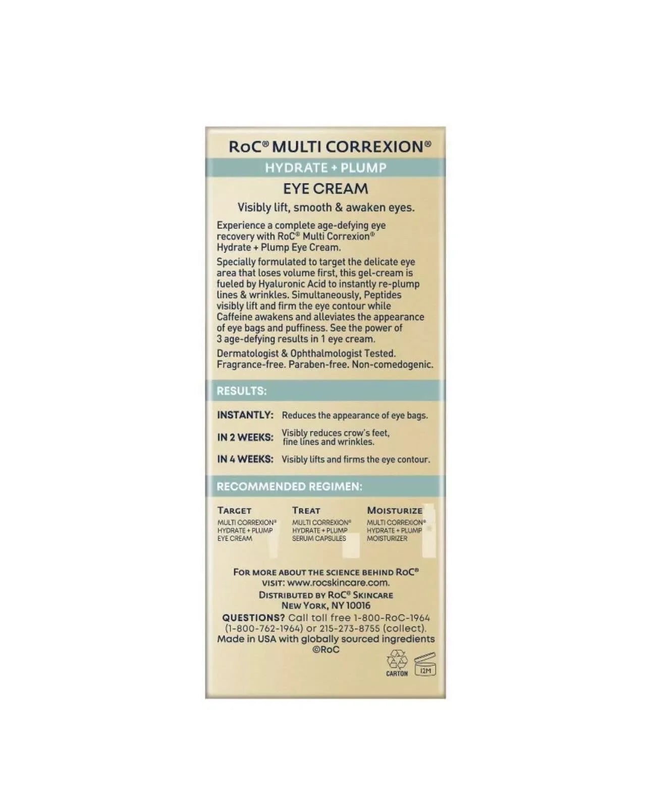 Roc Multi Correxion Hydrate + Plump Eye Cream 0.5 fl oz - Exotic Pro