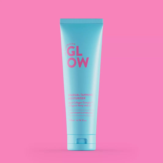 Australian Glow Gradual Tanning Lotion with Hemp, Hydrating Self-Tanner, 200ml - Exotic Pro