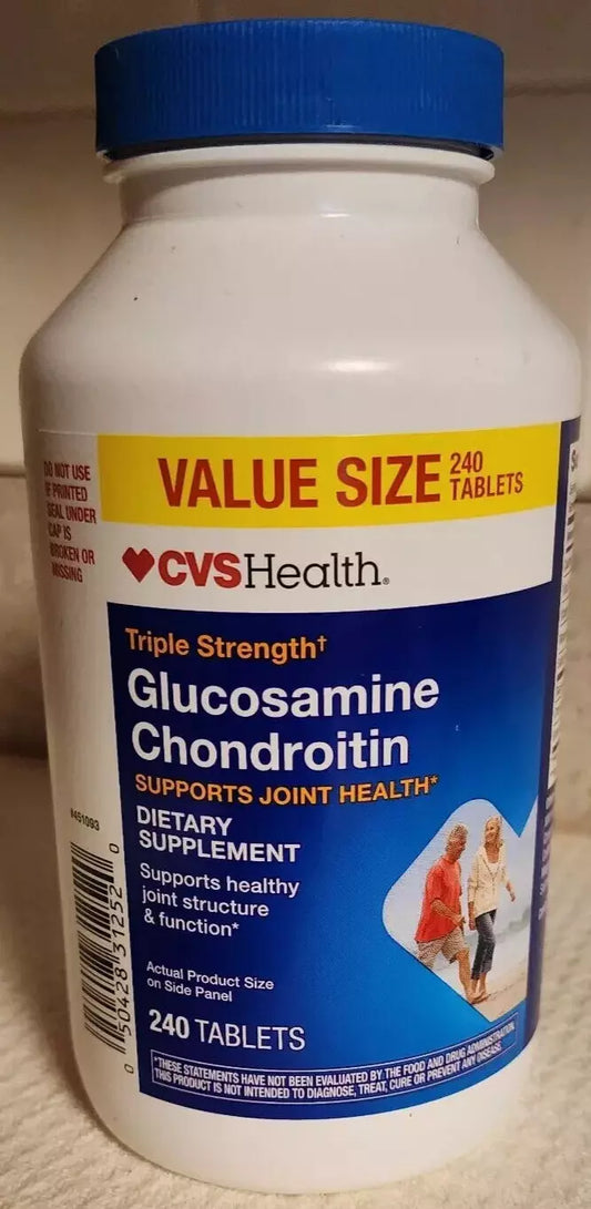 CVS Health Glucosamine Chondroitin Caplets Value Size 240 Tablets