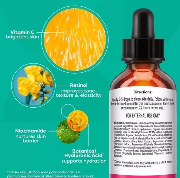 TruSkin C+ Vitamin C Super Serum+ 4-Way Age Defense Formula, 1 fl oz - Exotic Pro