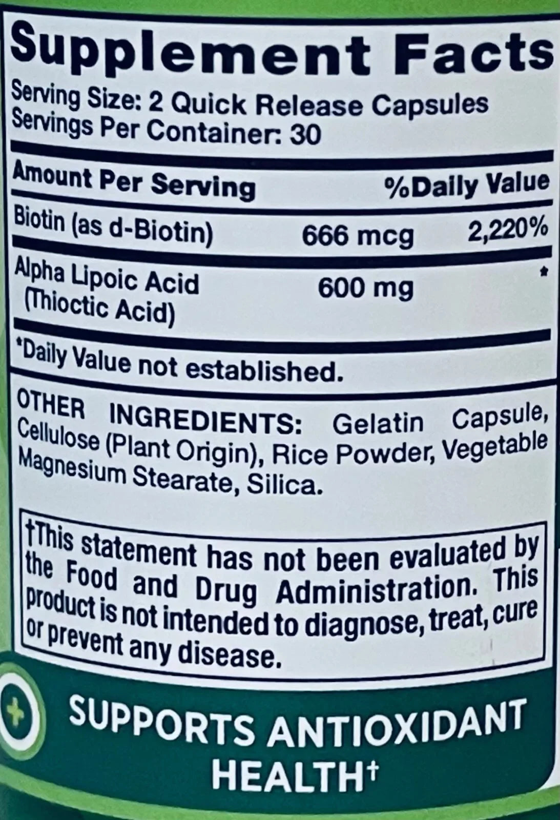 Alpha Lipoic Acid 600mg | 60 Capsules | Plus Biotin Optimizer | Non-GMO, Gluten Free Supplement | by Nature's Truth - Exotic Pro