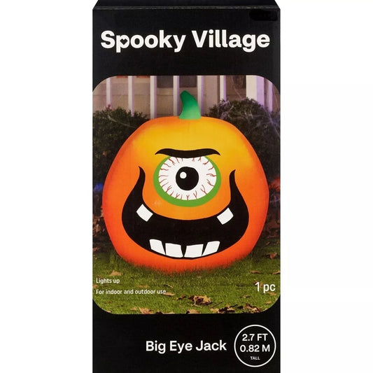 Spooky Village Big Eye Jack Inflatable, 2.7 FT – Indoor/Outdoor Halloween - Exotic Pro