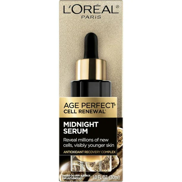 L'Oreal Paris Age Perfect Cell Renewal Midnight Face Serum, 1 fl oz - Exotic Pro