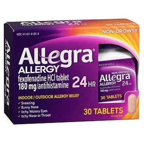 Allegra Allergy Relief Fexofenadine 180mg Antihistamine, 30 Tabs, 2-Pack - Exotic Pro