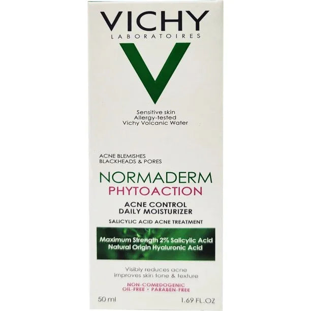 Vichy Normaderm PhytoAction Acne Control Daily Moisturizer, Acne Treatment for Face with 2% Salicylic Acid, Vitamin C & Hyaluronic Acid, Oil-Free Moisturizer - Exotic Pro