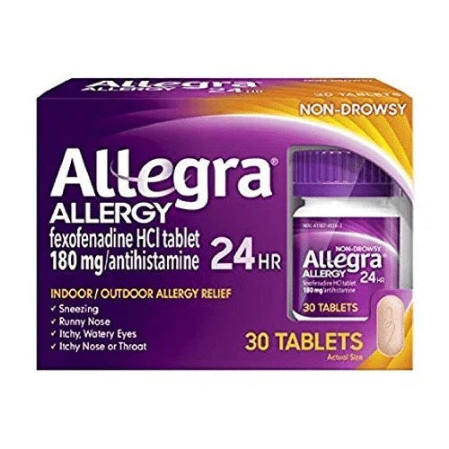 Allegra Allergy Relief Fexofenadine 180mg Antihistamine, 30 Tabs, 4-Pack - Exotic Pro